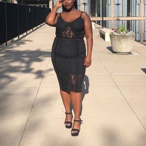 Missguided lace midi dress